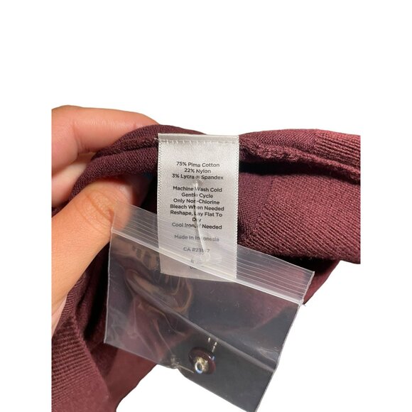 Talbots Deep Maroon Purple button down‎ Pima Cotton Long Sleeve - Picture 4 of 4